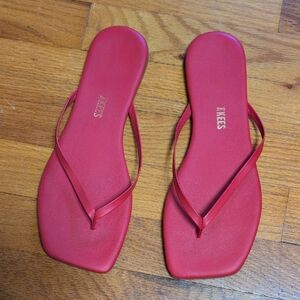 Tkees Red Leather Sandals 9